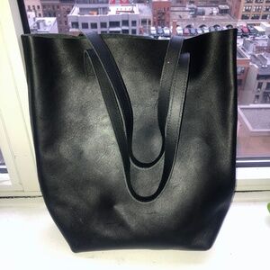 ETHIC GOODS Women's Leather Classic Tote BLACK